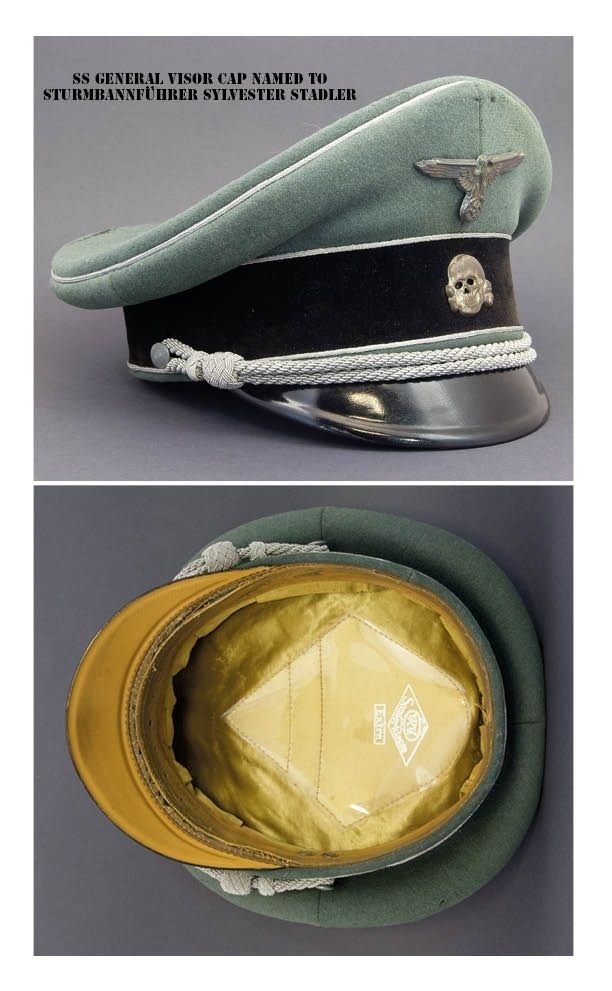 Page showing an SS General's Visor Cap.