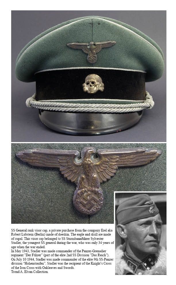 Page showing an SS General's Visor Cap.