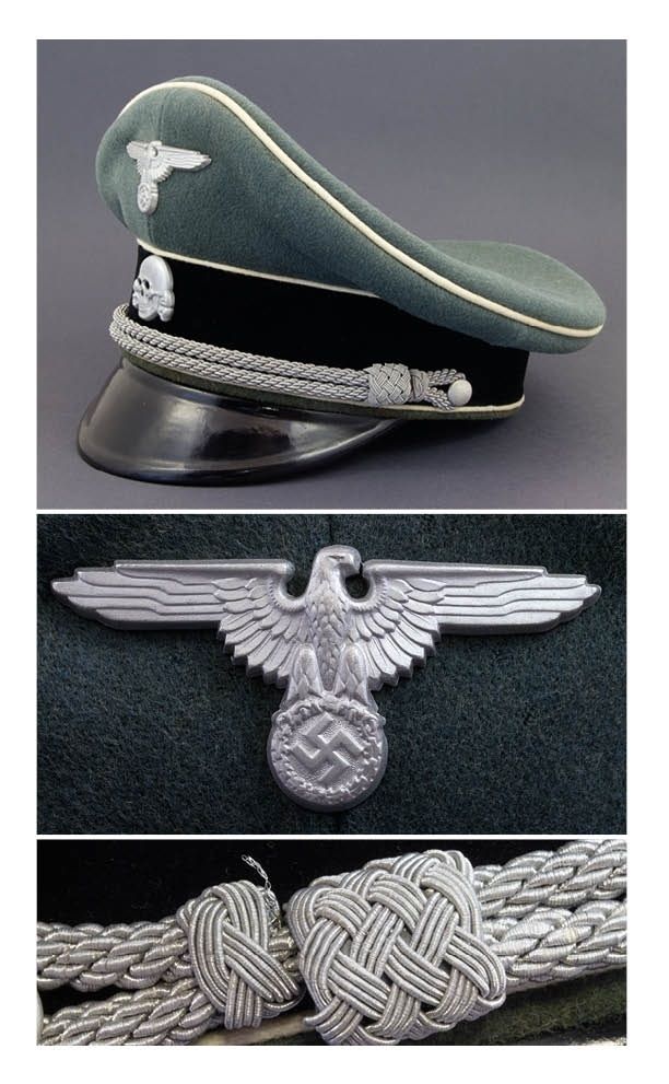 Page showing an SS Officer's Visor Cap.